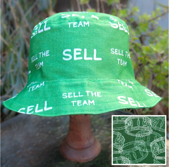 SELL the Team Bucket Hat, Reversible to Green & White Drums, Unisex Sizes up ot 4XL, Oakland, floppy hat, sun hat, adults and older children