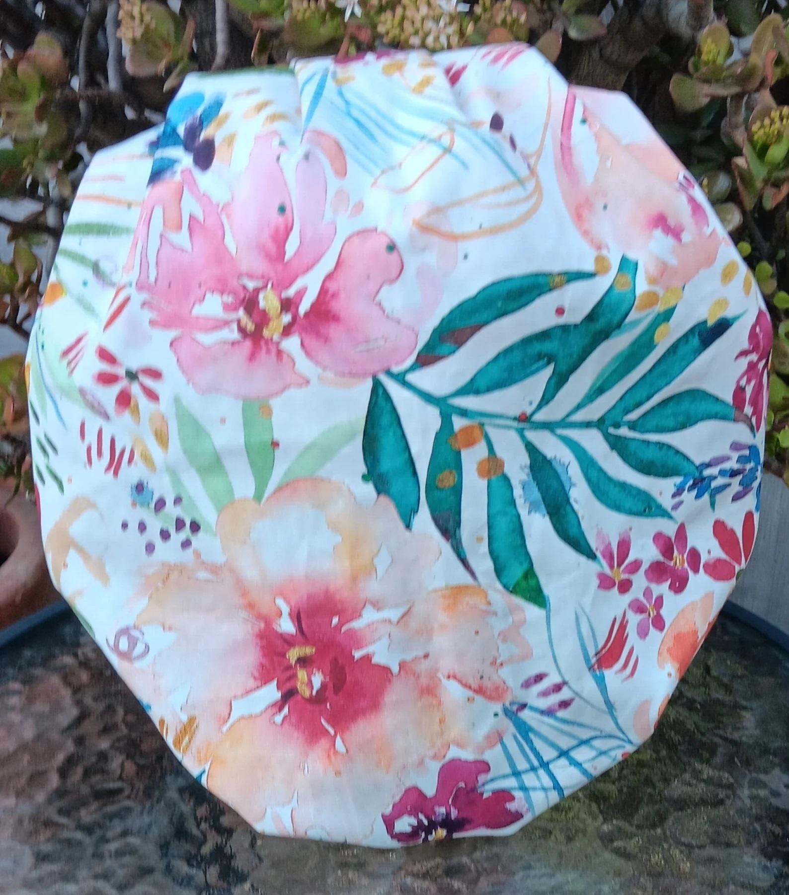 Bouffant Reversible Watercolor Floral scrub cap, adjustable, nurse, technician, doctor, food service, handmade
