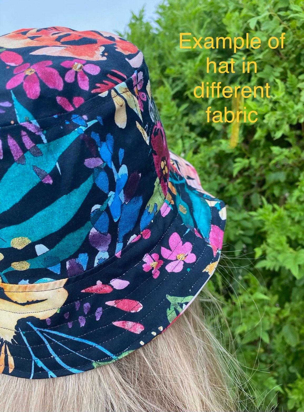 Tropical Theme Bucket Hat, Palm Trees, Sizes up to 4XL, floppy hat, fishing hat, sun hat, casual hat, beach hat, Hawaiian resort cruise vacation hat