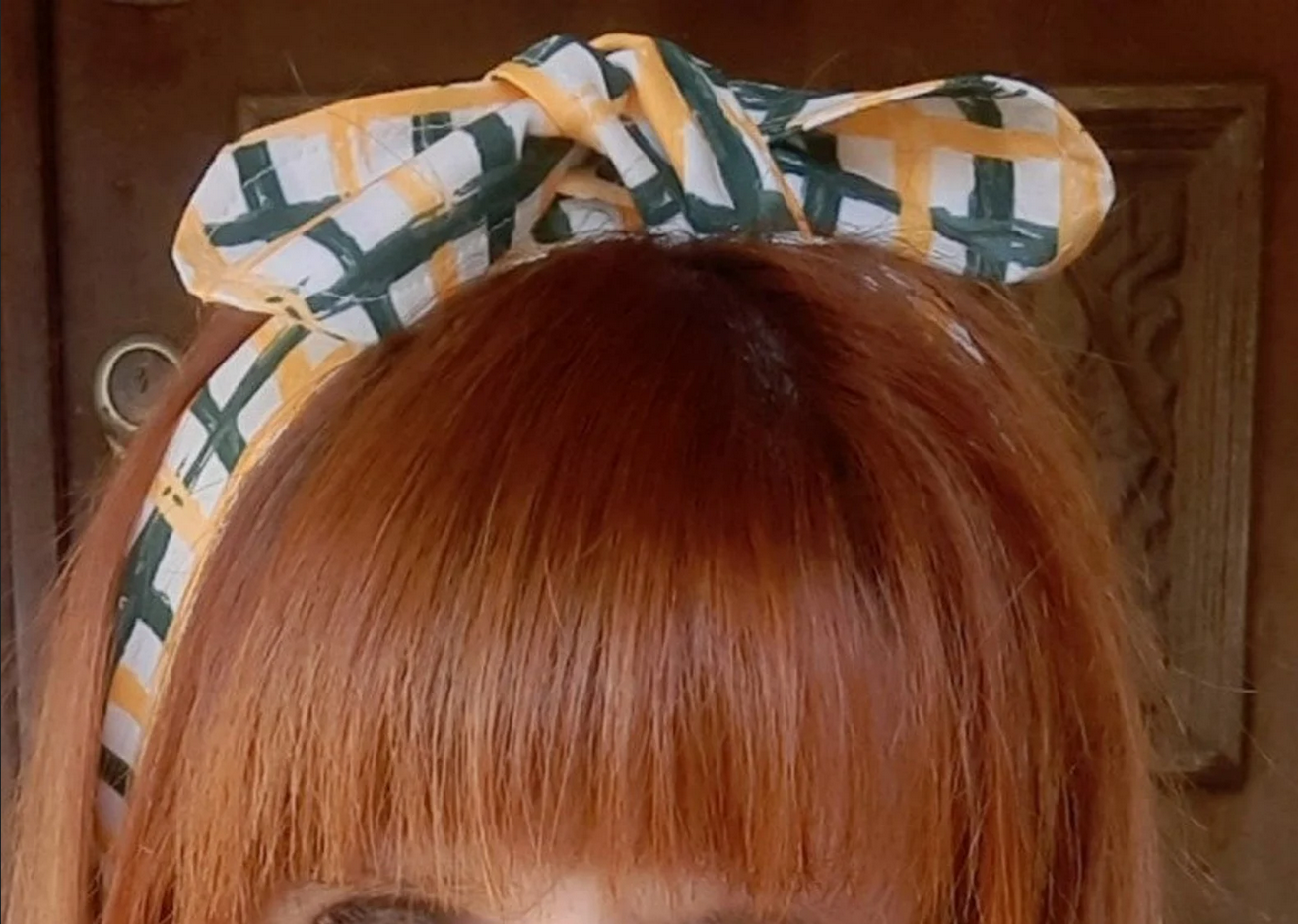 Handmade Chicago Bears headband, 3" wide, self tie, hair tie, pin up style, scarf, bandana