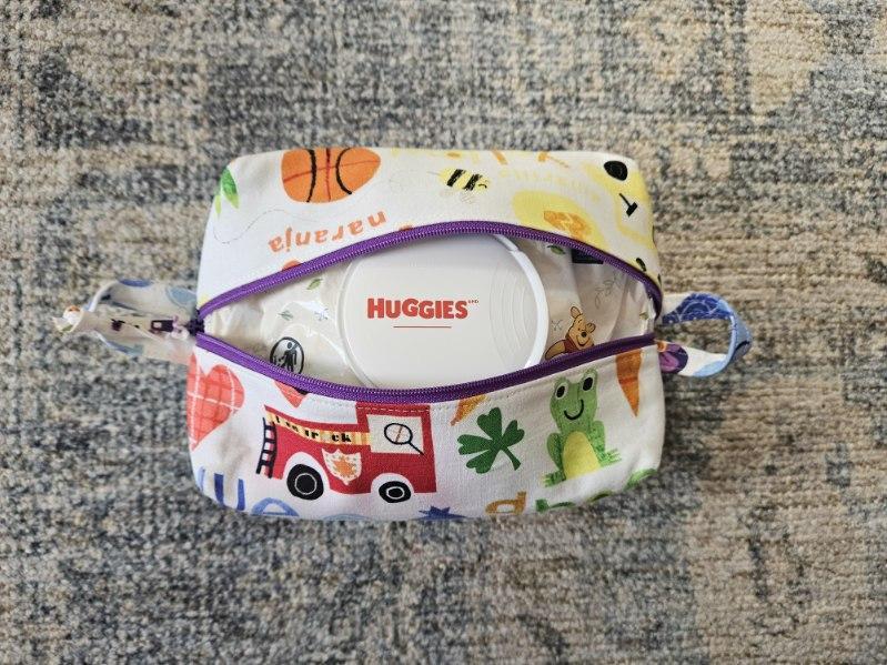 Boxy Zipper Diaper Pouch, Wipes Pouch, Diaper Bag Organizer, Jungle Animals Print, Baby Shower Gift, Gift for  Animal Lover