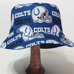 Indianapolis Colts Bucket Hat, Reversible, Unisex Sizes up to 4XL, handmade, cotton, summer fishing hat, sun hat, floppy hat, ponytail hat, adults or older children
