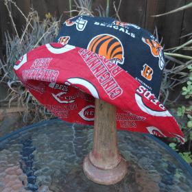 Cincinnati Reds / Bengals Bucket Hat, Handmade, Reversible, Sizes up to 4XL, fishing hat, ponytail sun hat, floppy hat, football