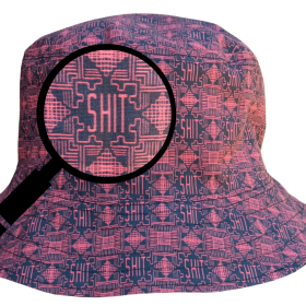 Geometic "SH*T" Print Bucket Hat, Reversible to Black, S-XXL, summer hat, sun hat, floppy hat, funny sassy gift for friend, adult gift
