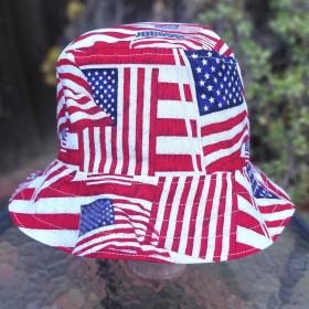American Flags Bucket Hat, Red White and Blue Hat, Sizes up to 4XL, floppy hat, fishing hat, sun hat, beach hat, patriotic hat, July 4th