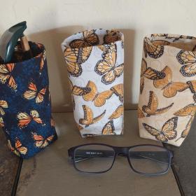 Monarch Butterflies Eyeglass Holders, Glasses Stand, Glasses Holder, Butterfly Lover Gift, Weighted Stand-up Glasses Pouch