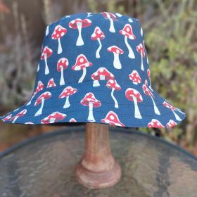 Mushrooms Bucket Hat, Red and White Mushroom Hat, Sizes up to 4XL, floppy hat, fishing hat, sun hat, beach hat, cottagecore, woodland style, festival hat