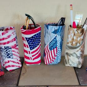 Patriotic Eyeglasses Holder, USA Glasses Stand, July 4th Glasses Holder, Weighted Stand-up Glasses Pouch, Americana, Teachers Gift, Military Gift