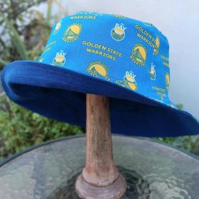 Golden State Warriors Bucket Hat, Hanadmade, GSW hat, Reversible to Blue Canvas, Sizes up to 4XL, summer fishing hat, sun hat, floppy hat, adults or older children